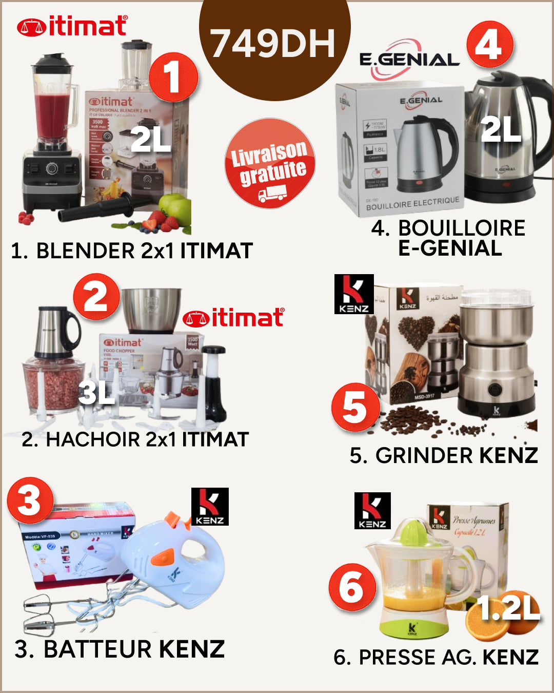 PACK ÉLECTROMÉNAGER 6 EN 1 | Livraison Gratuite