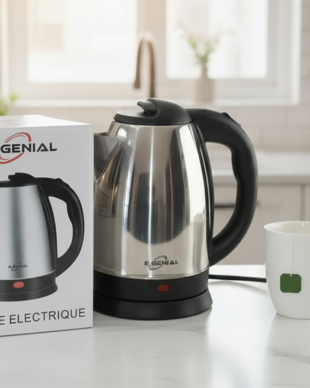 Bouilloire E-Genial 2L – Eau chaude rapide et sécurisée !